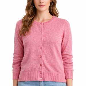 GAP Pink Crewneck Button Cardigan